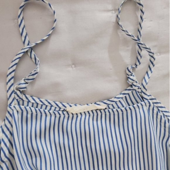 Elodie Flowy Off the Shoulder Boho Pinstripe strappy top- S - NWOT - Picture 6 of 16